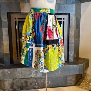 Vintage RARE Anthropologie Carnation Lily Lily Rose Patchwork Hanky Skirt 6